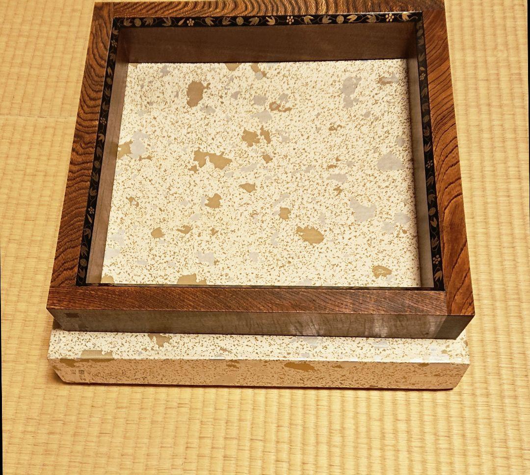 茶道具 炉縁 摺漆(すりうるし) 蒔絵