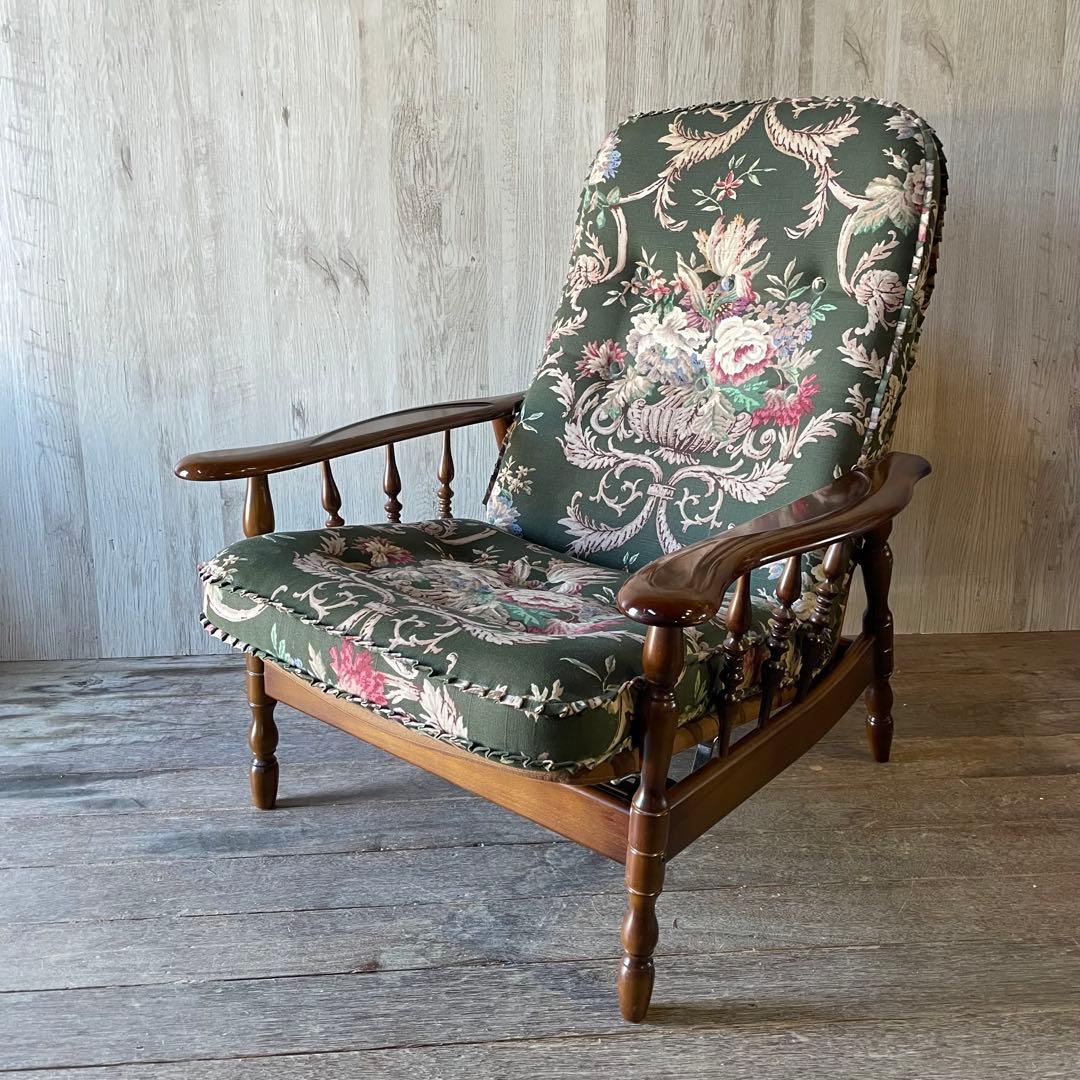 karimoku カリモク コロニアル クラシック花柄 リクライニングソファ