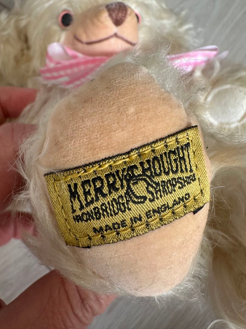 メリーソート写真チーキー2体セット　ピンクリボン　テディベア　ヴィンテージ双子