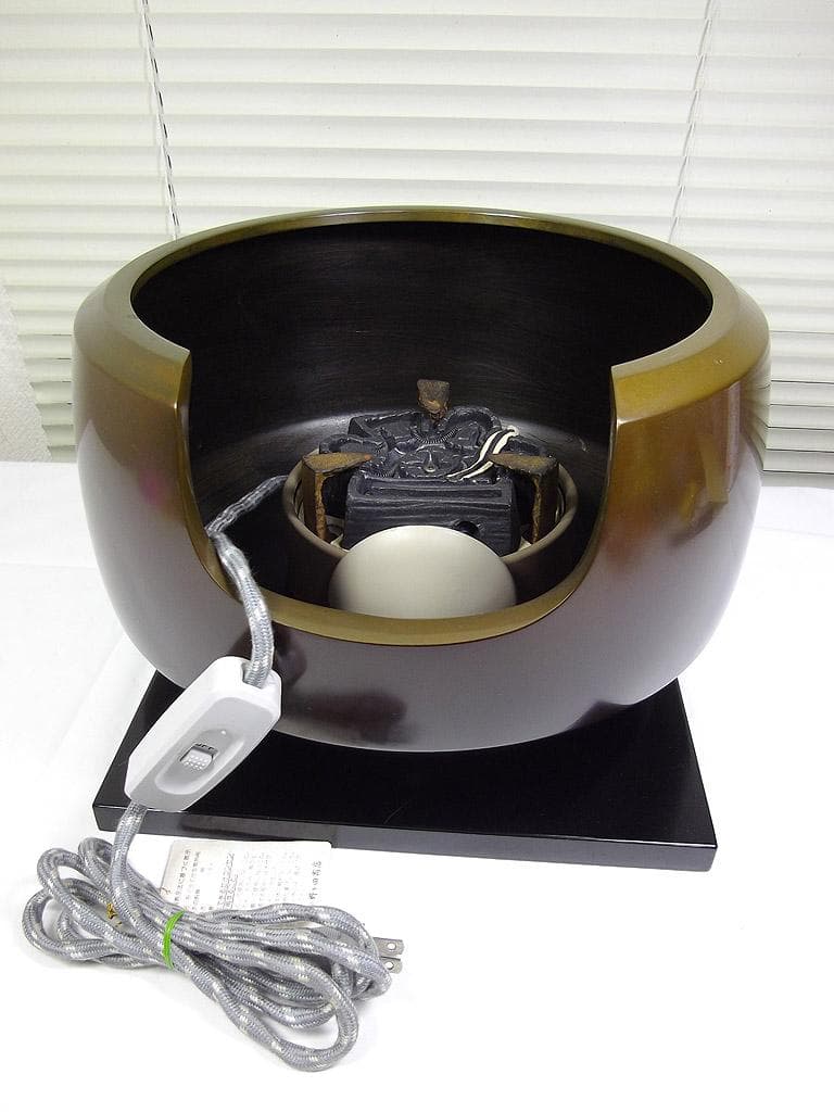 唐銅面取風炉　野々田 電熱器付き　茶道具