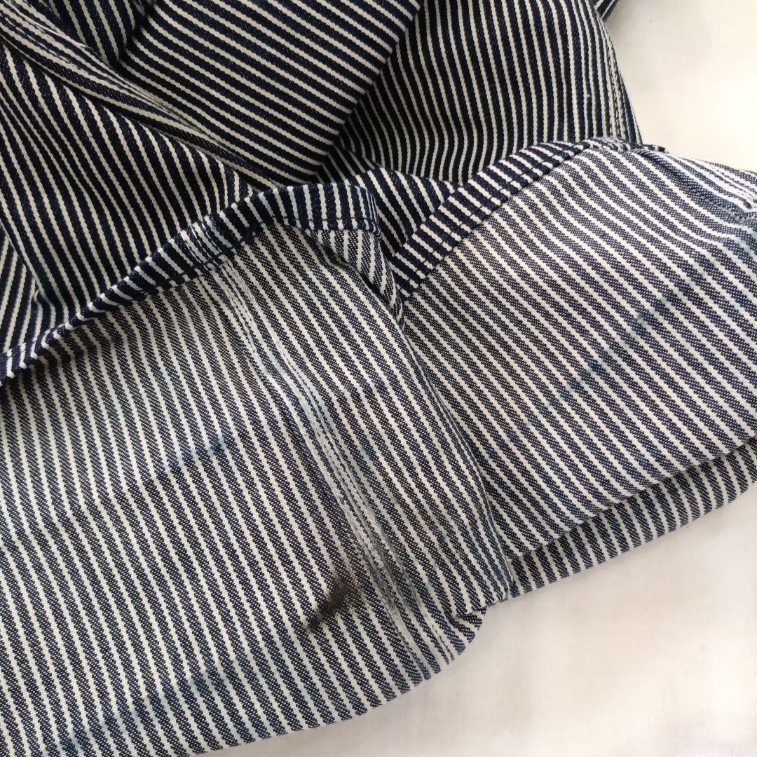 ROUNDHOUSE/オーバーオール/アメリカ製/ストライプ/ワーク/バイク