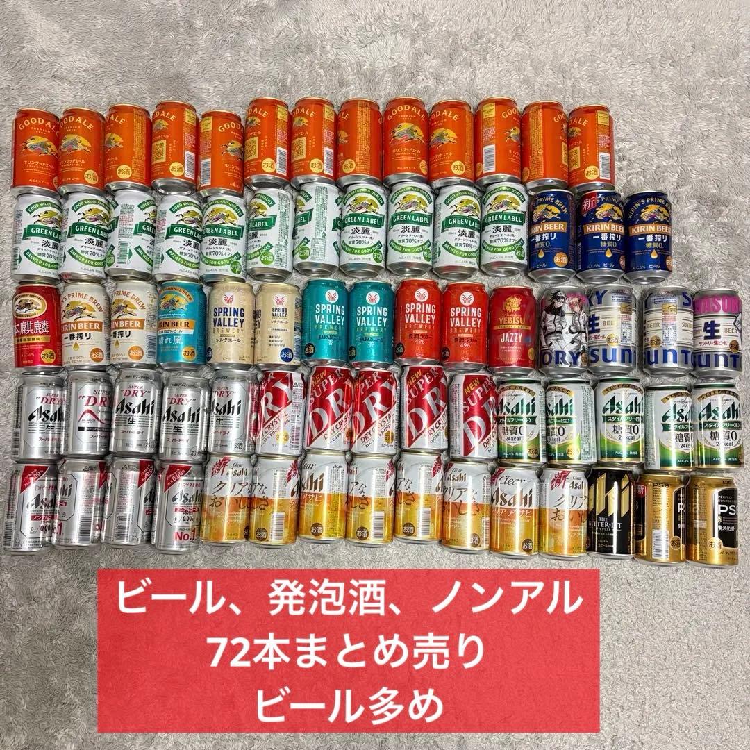 ビール・発泡酒 ノンアル 72本まとめ売り