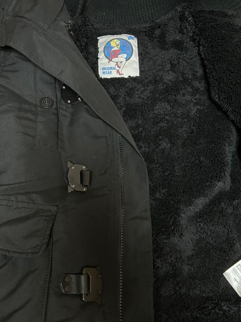 SLY N3B ダウン ラクーン 黒 ミリタリー Y2K