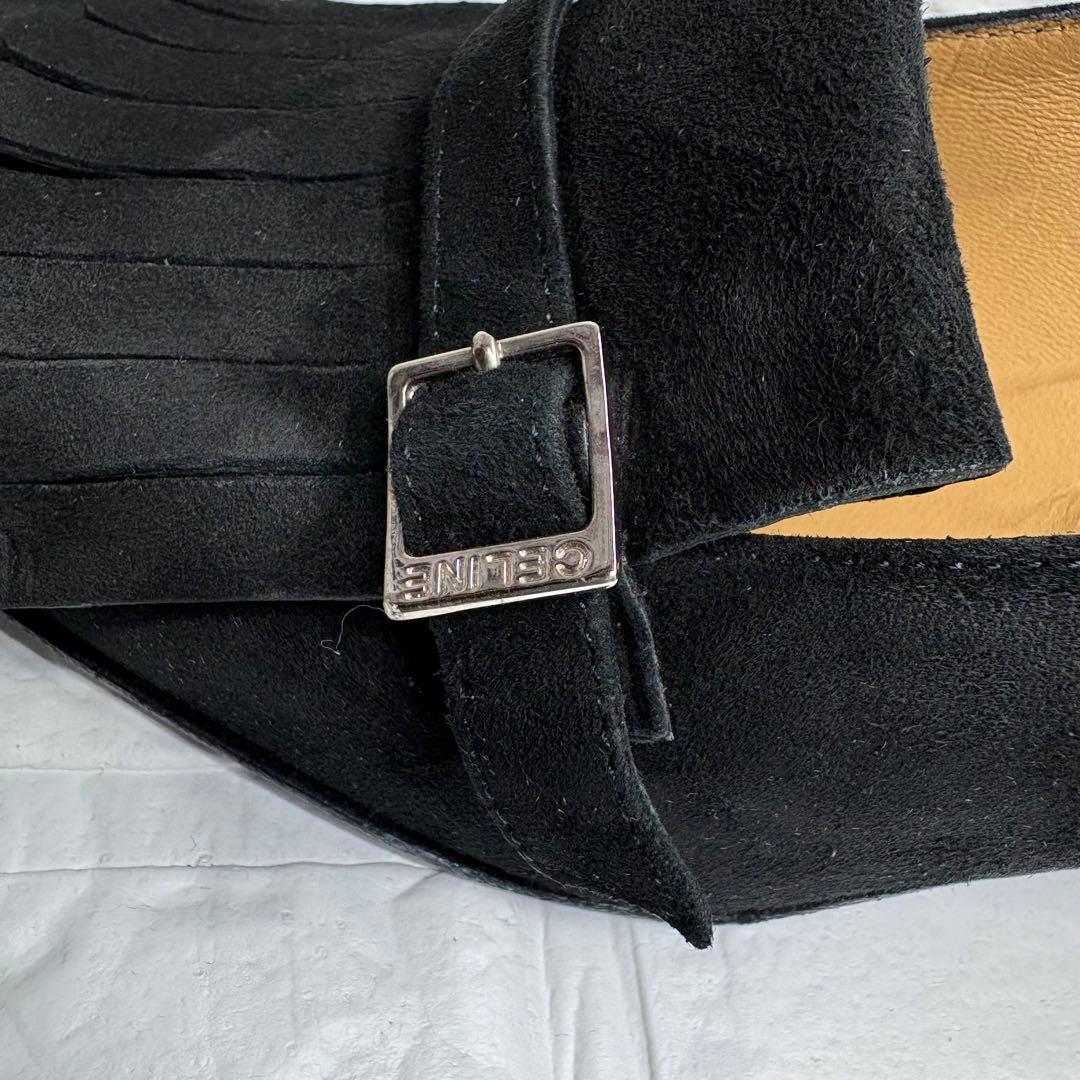 セール‼️【希少】 CELINE セリーヌ スエード フリンジ ローファー 黒