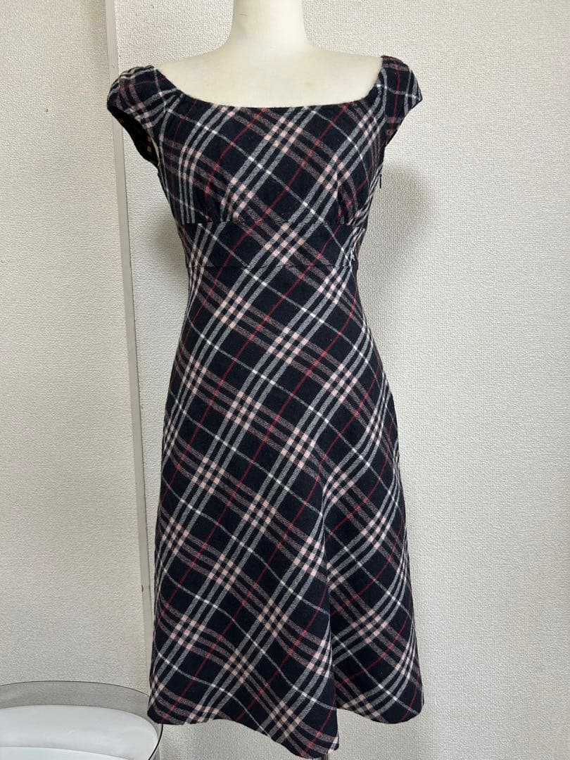 Burberry BlueLabelサイズ38ノバチェック柄ワンピース♭7056
