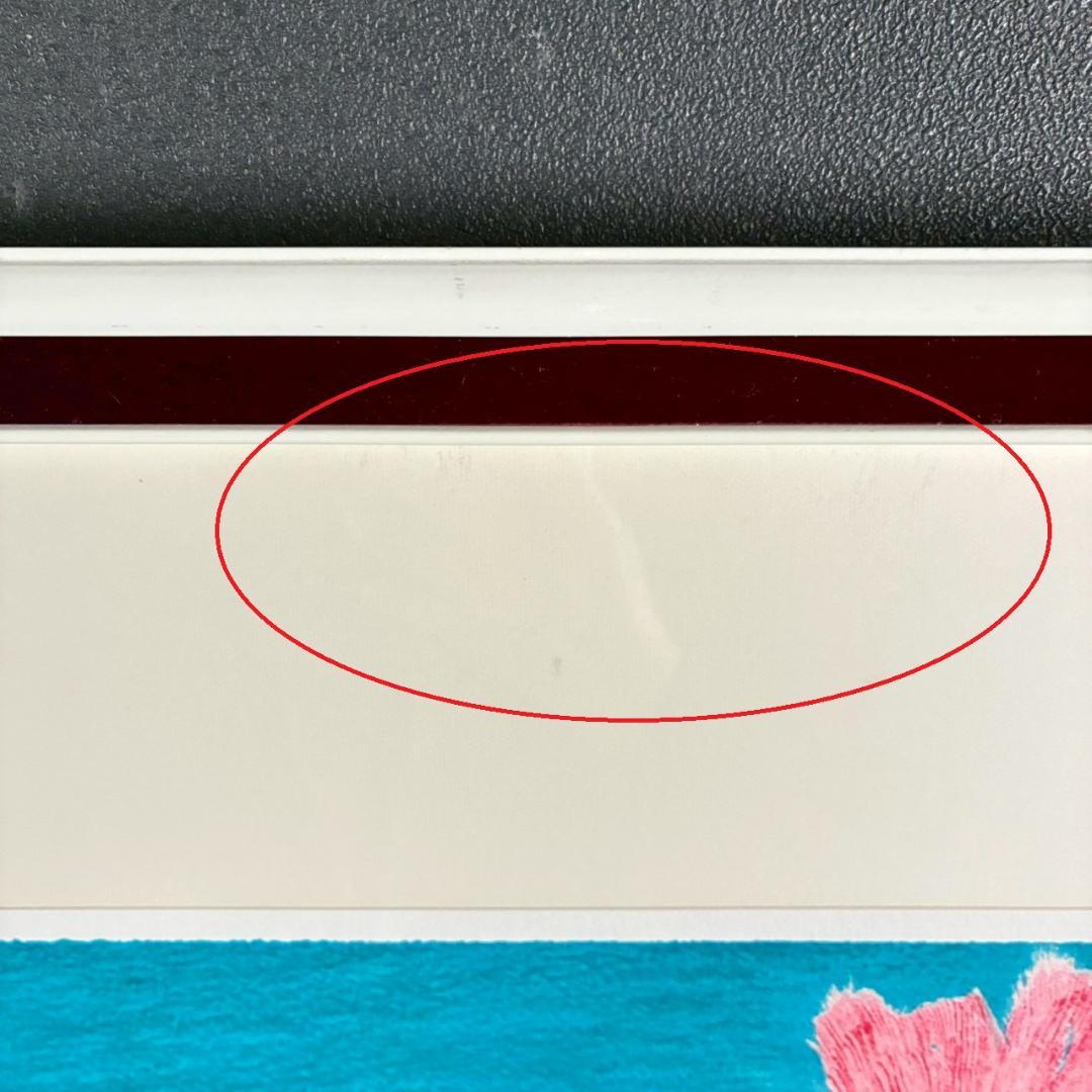 美品 ポール・ギヤマン「青い背景の花々」リトグラフ 大作 直筆サイン入 古径額