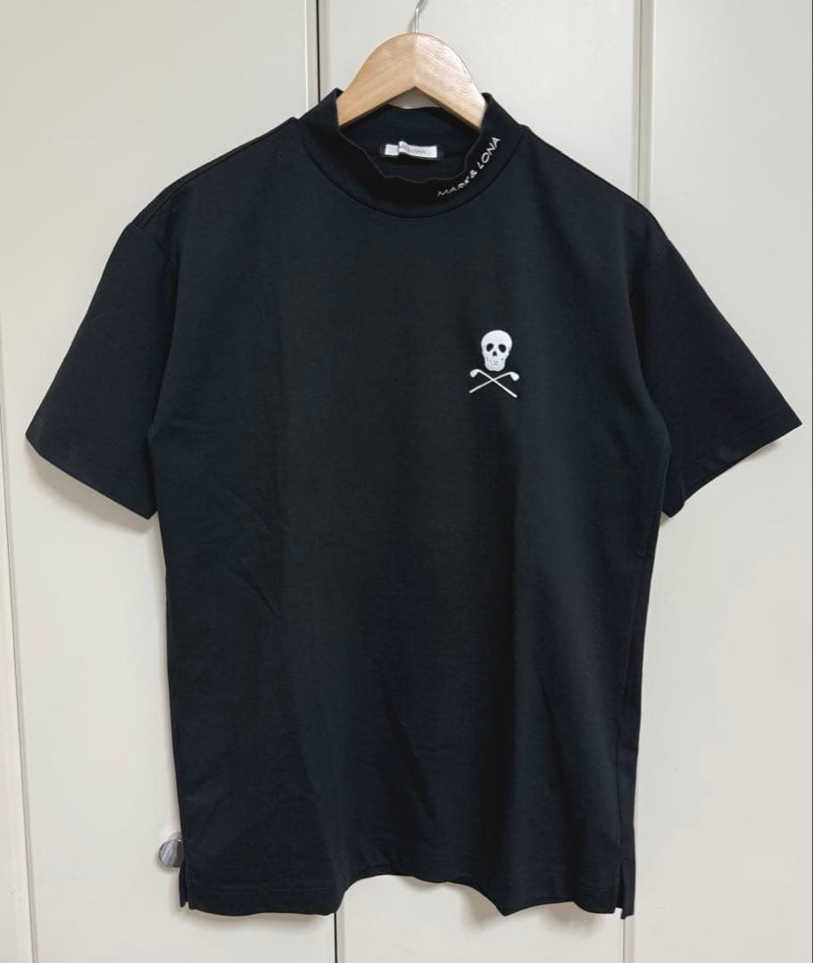 マーク＆ロナ モックネック シャツ ブラック 46