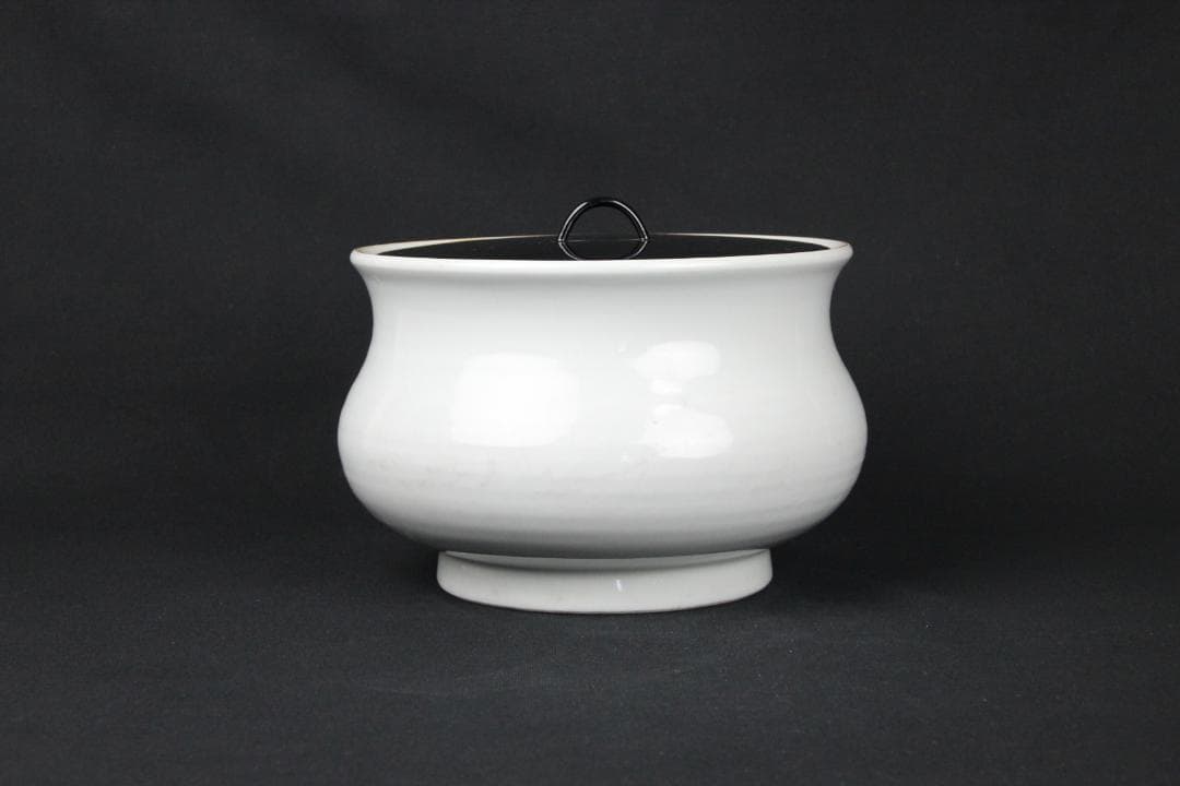 時代物 唐物　白磁　水指　蓋付　李朝白磁 NX23-7