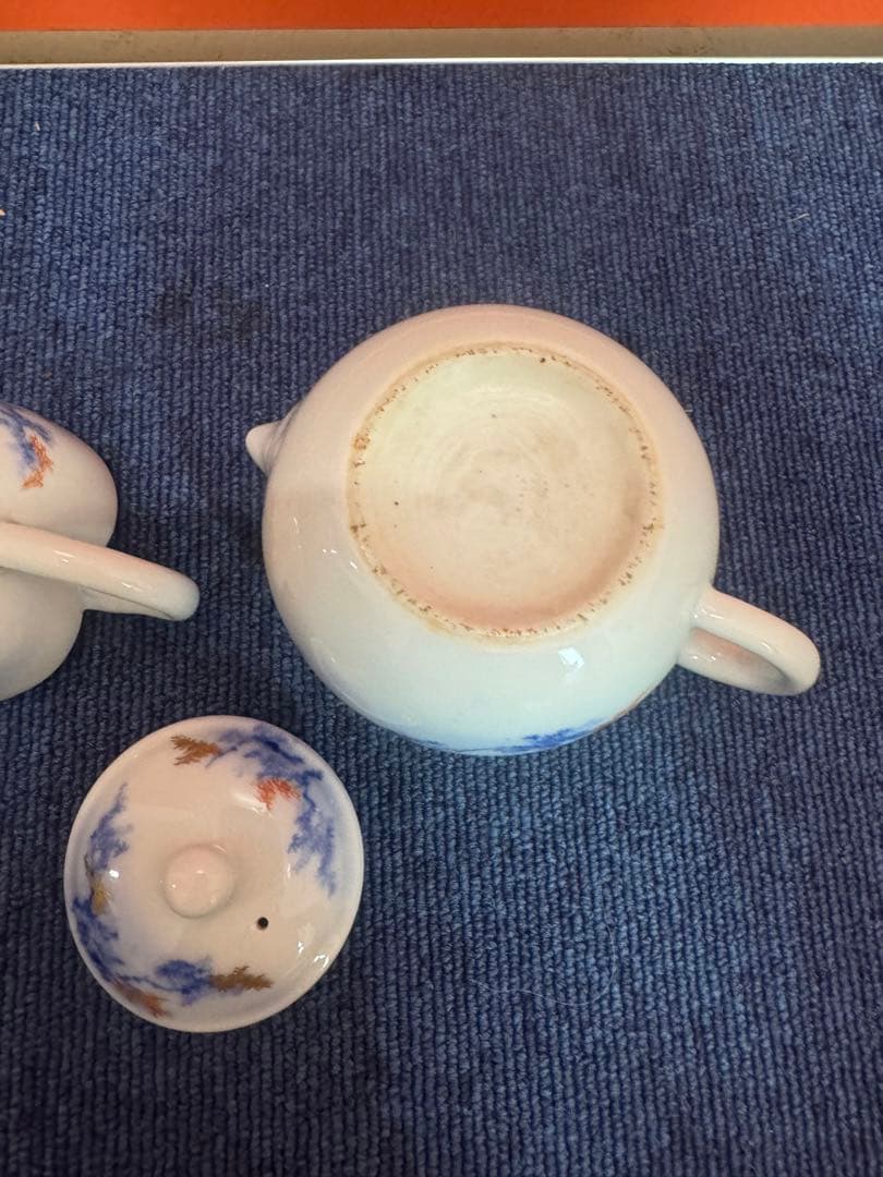 1682 深川製磁　オールド　桜文　急須1客　湯冷し1客　時代物