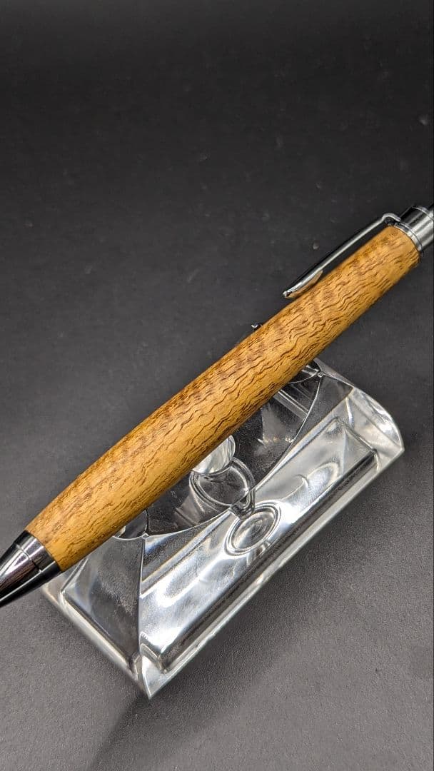 445ペン工房翌檜　極上　花梨　マイクロカーリー　虎杢　木軸シャーペン