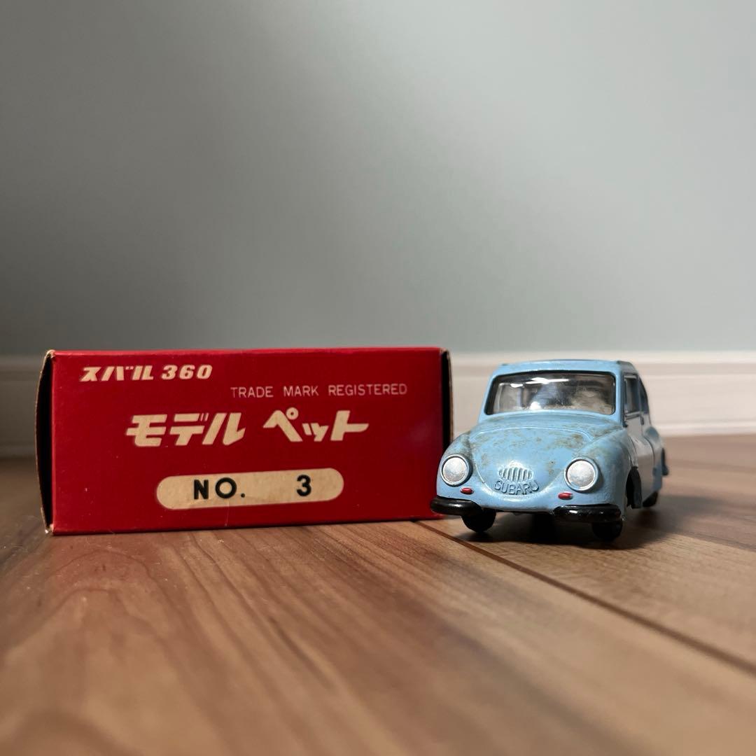 スバル 360 ミニカー 1/36 水色　モデルペット