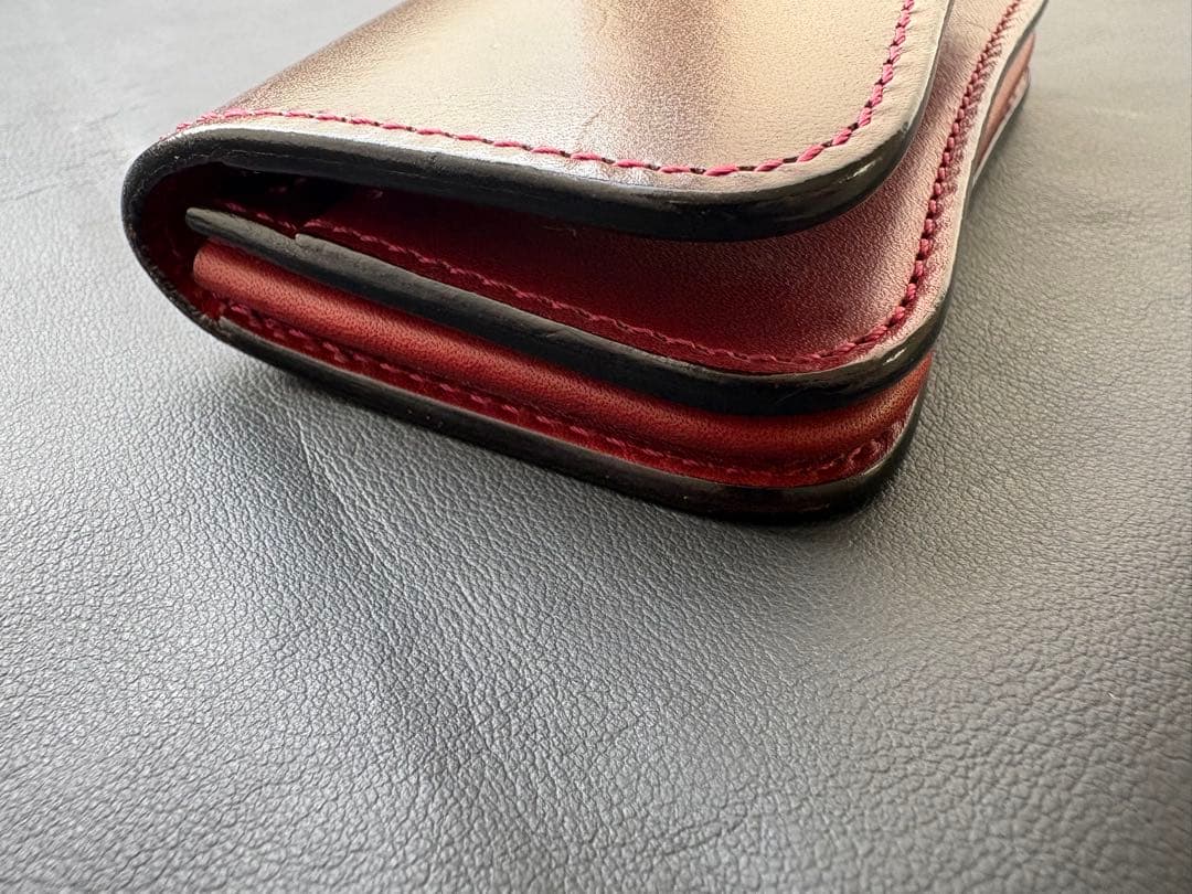 ジェネラル ワイルドスワンズ　 サドルプルアップ　チョコ　バーガンディ　名刺入れ