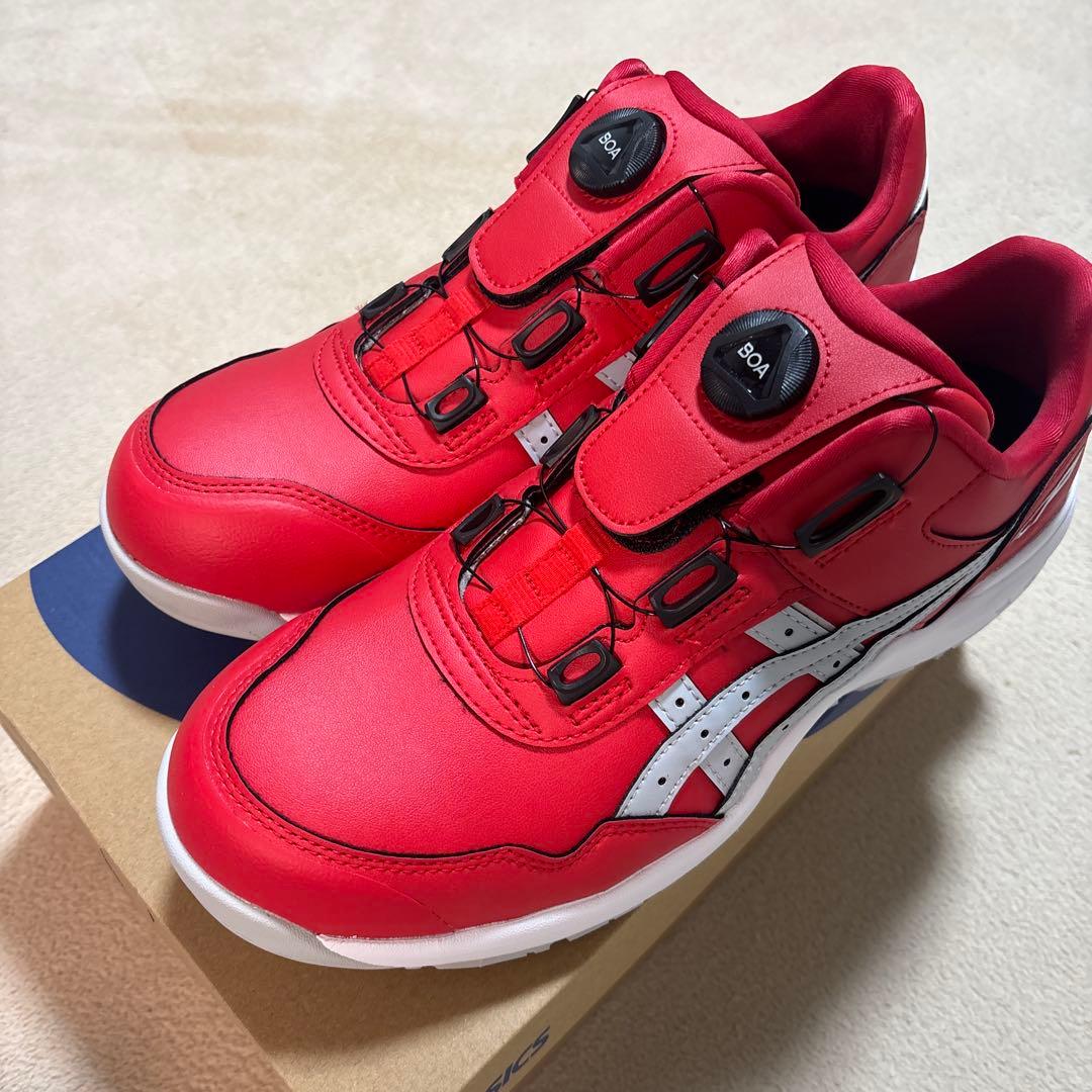新品　ASICS BOAシステム安全靴 レッド