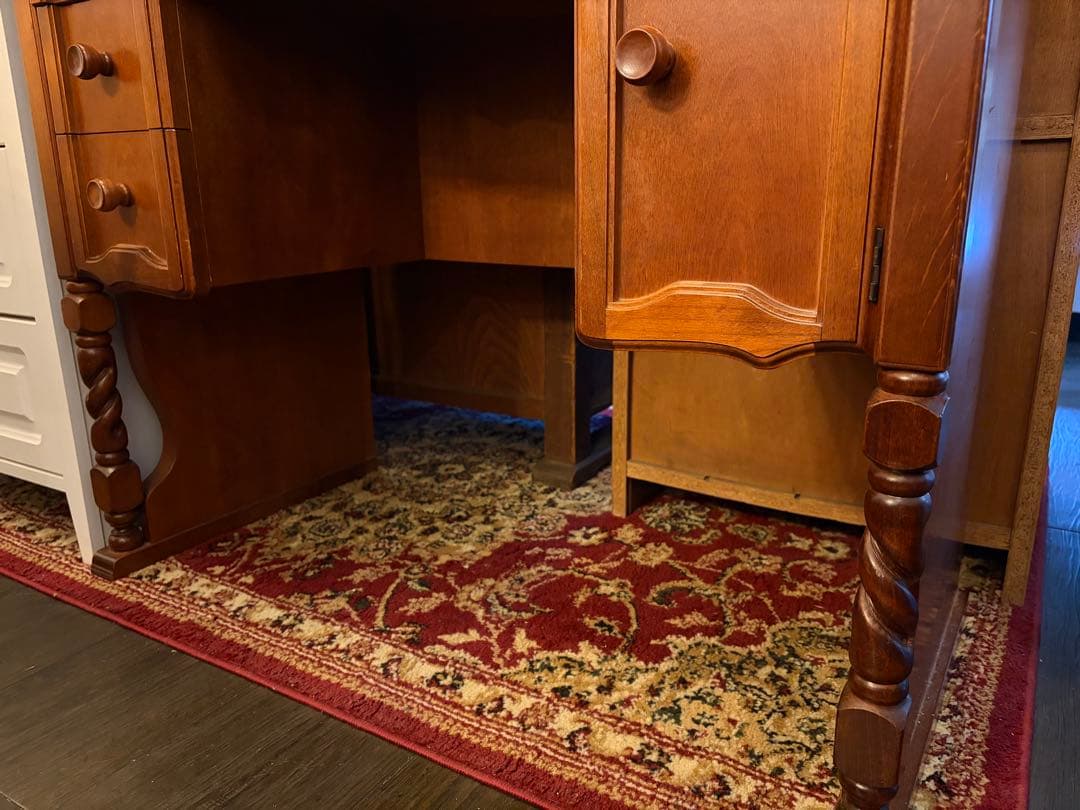 アメリカンヴィンテージ ドレッサー 円鏡 バニティデスク 無垢材 アンティーク調