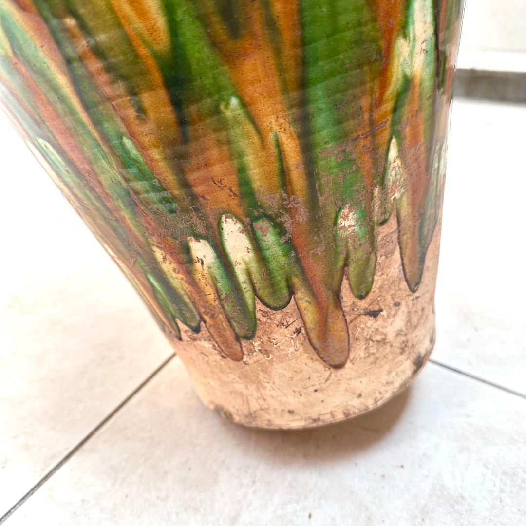 唐三彩 壺 双耳 唐物 装飾 中国美術 中国古玩 骨董