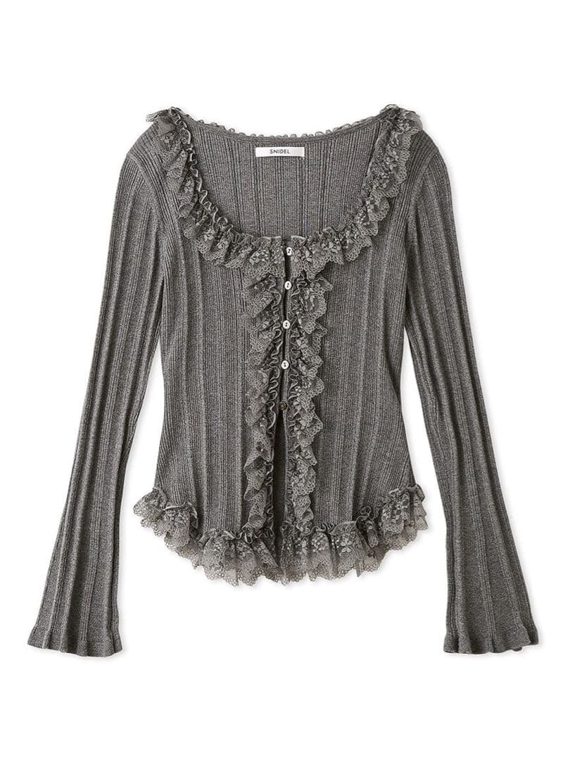 Sustainableフリルニットプルオーバー