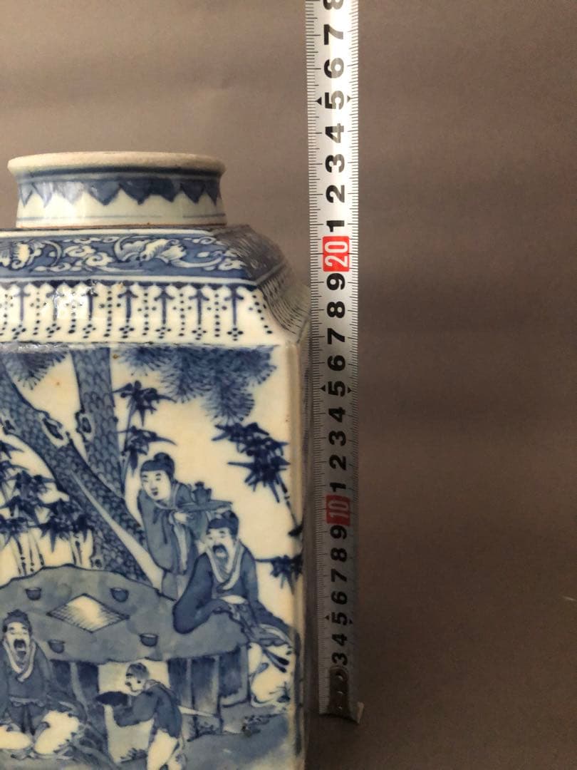 中国骨董古美術　青花茶壺　宣徳年製　アンティーク