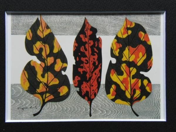 斎藤清、【秋模様】、希少な大判額装用画集より、美品、新品額装付