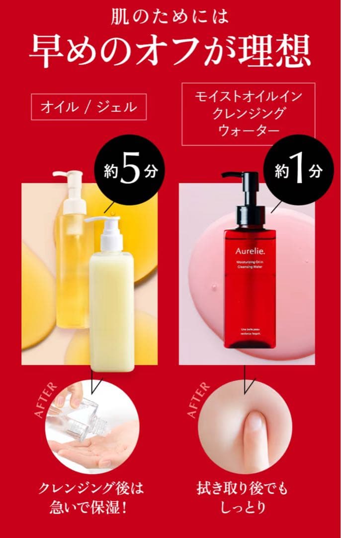 Aurelie クレンジングウォーター＆フェイスウォッシュ各２箱セット