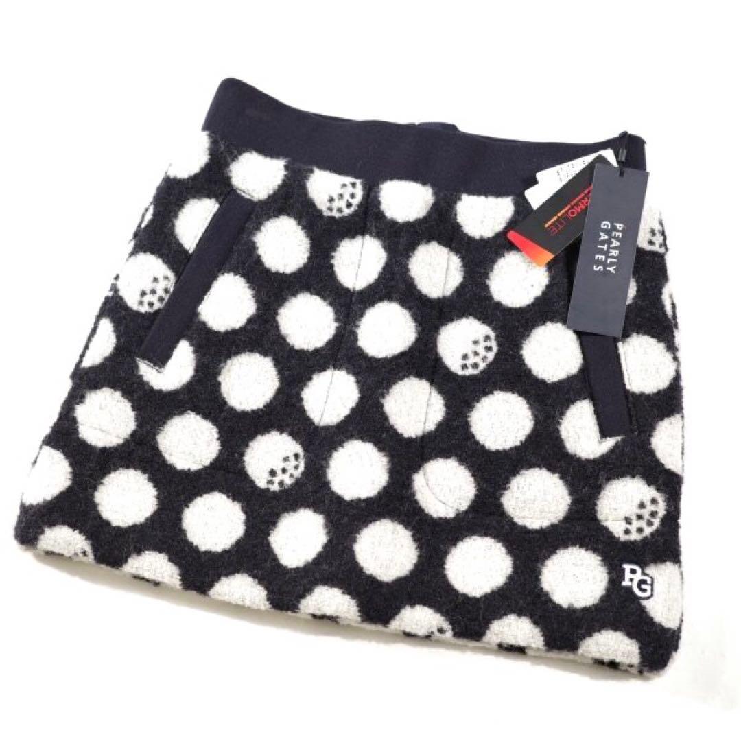 【PEARLY GATES】秋冬 ドット柄 THERMOLITE スカート0番S