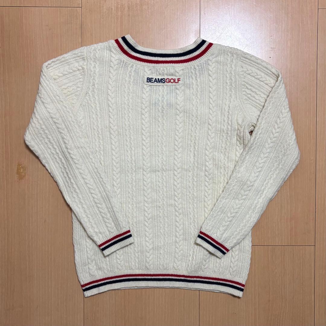 BEAMS GOLF ビームスゴルフ ケーブルニット Vネック セーター XL