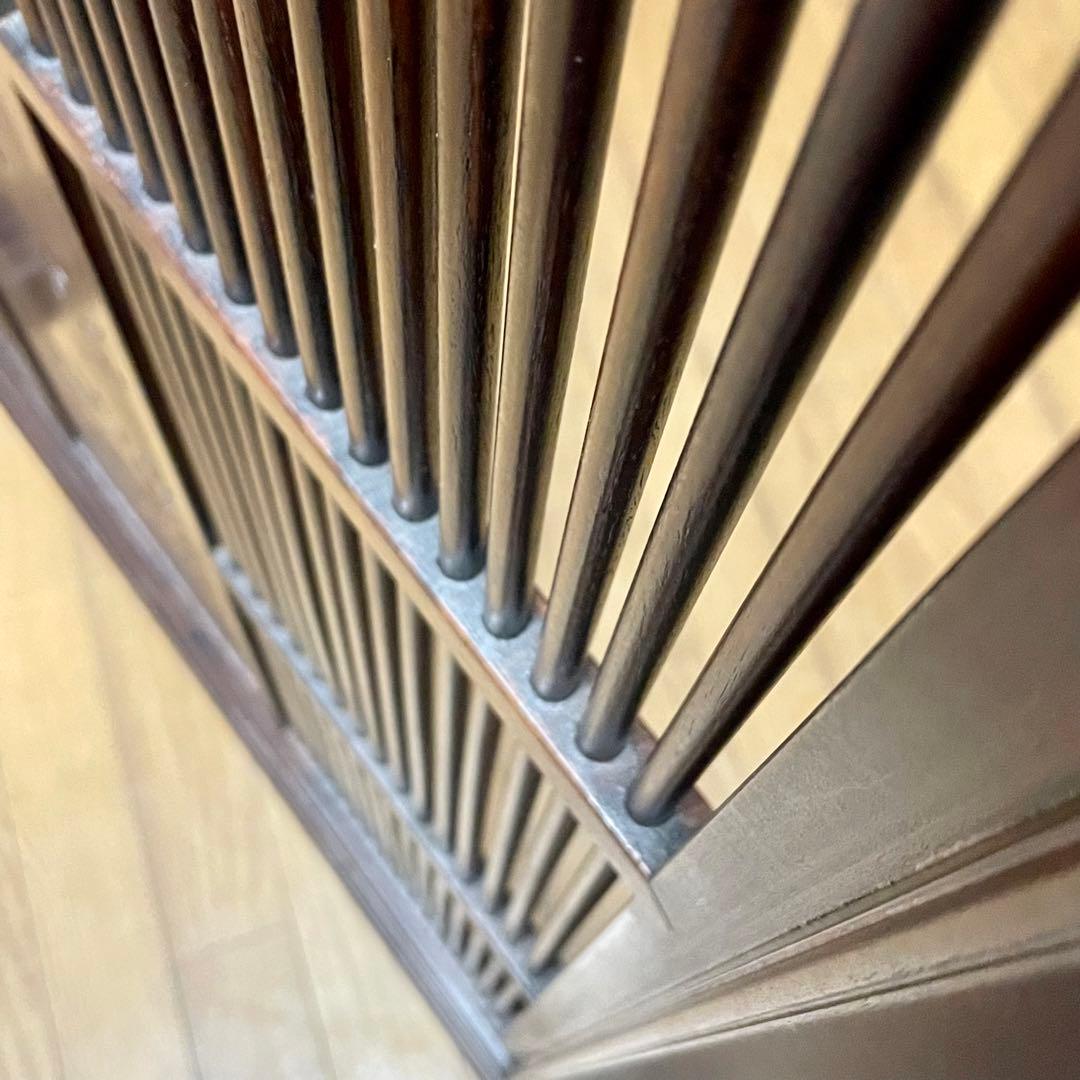 唐木指物 透し彫り 紫檀衝立