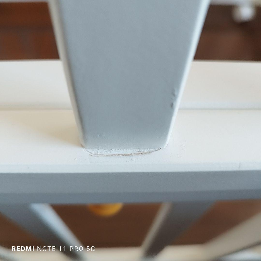 【送料込み】ホワイト木製ベビーベッド ハイタイプ 2段階高さ調節可能