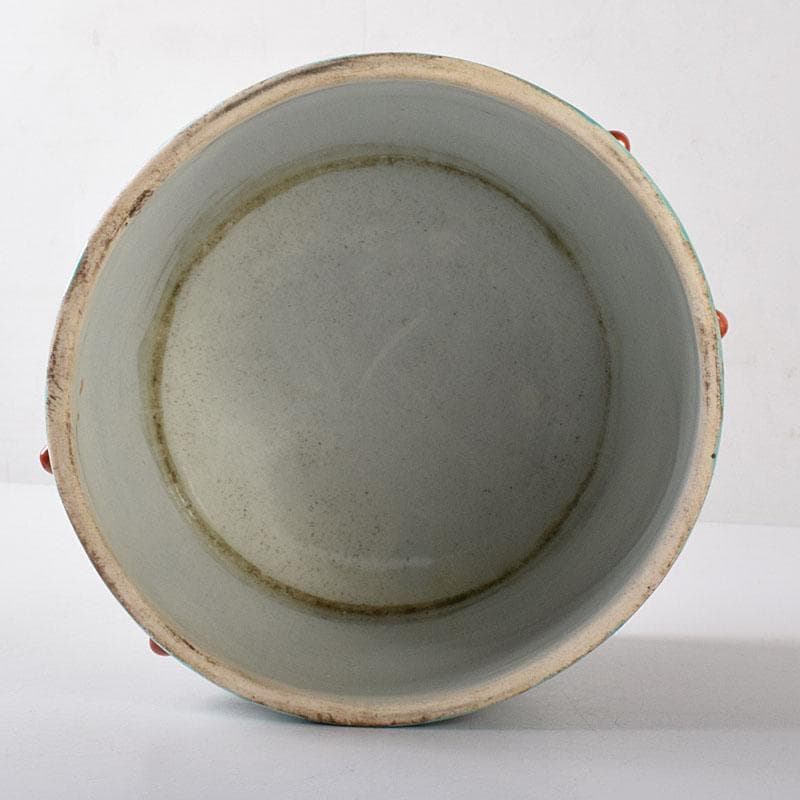 中国　粉彩　花鳥文　蓋付壺　時代箱　V　7753C