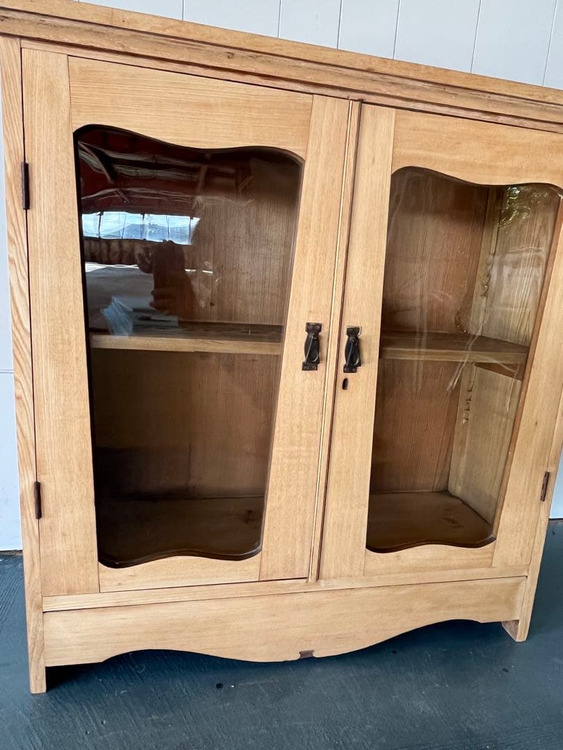 ゆらゆらガラス レトロ 本棚 古民家 古家具 古民具 古道具