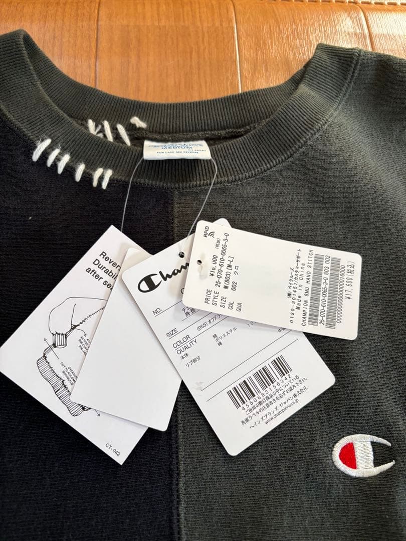 Champion 別注ハンドステッチトレーナー M ブラック系