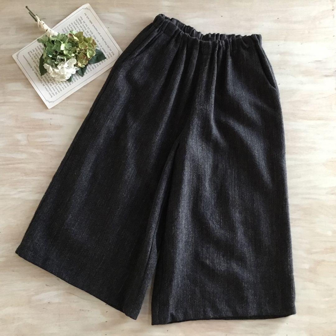 中川政七商店　ウール麻ツイード　ロングキュロット