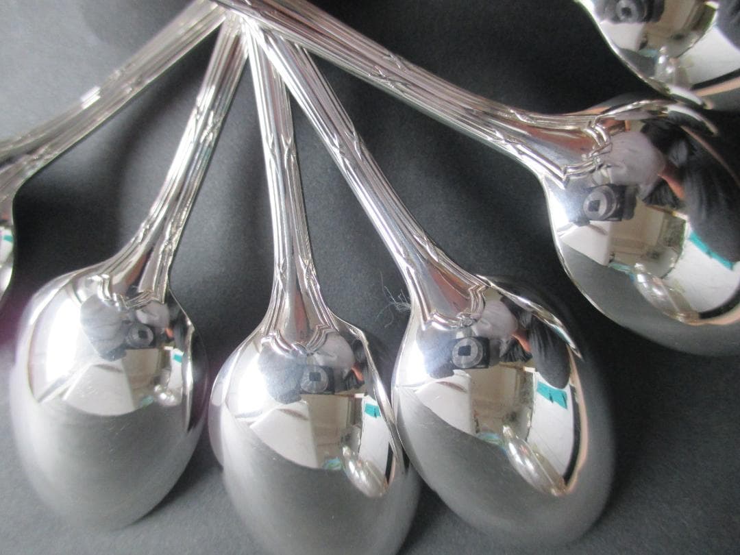 極美品☆仏蘭西高級銀器クリストフルシルバー銀P　コーヒースプーン6本　リュバン