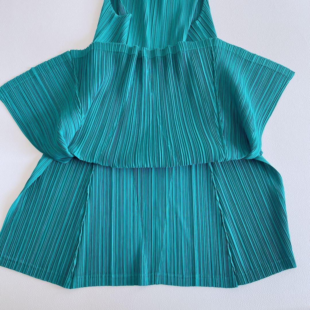 極美品✨近年✨プリーツプリーズ　トップス　チュニック　グリーン　サイズ3 緑