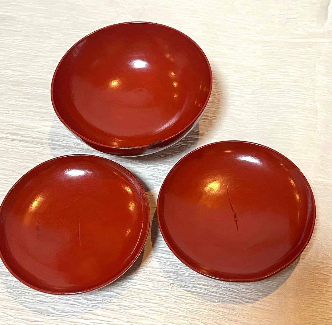 時代物 漆器 本珠 吸物椀 蓋付き 10客セット 木箱付 アンティーク171