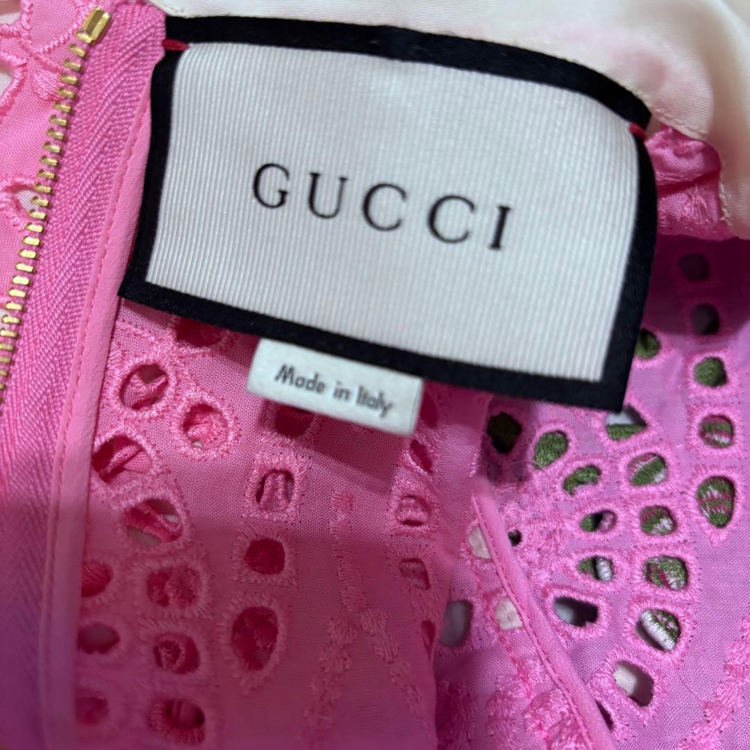 GUCCI 花柄刺繍　ミニワンピース　グッチ