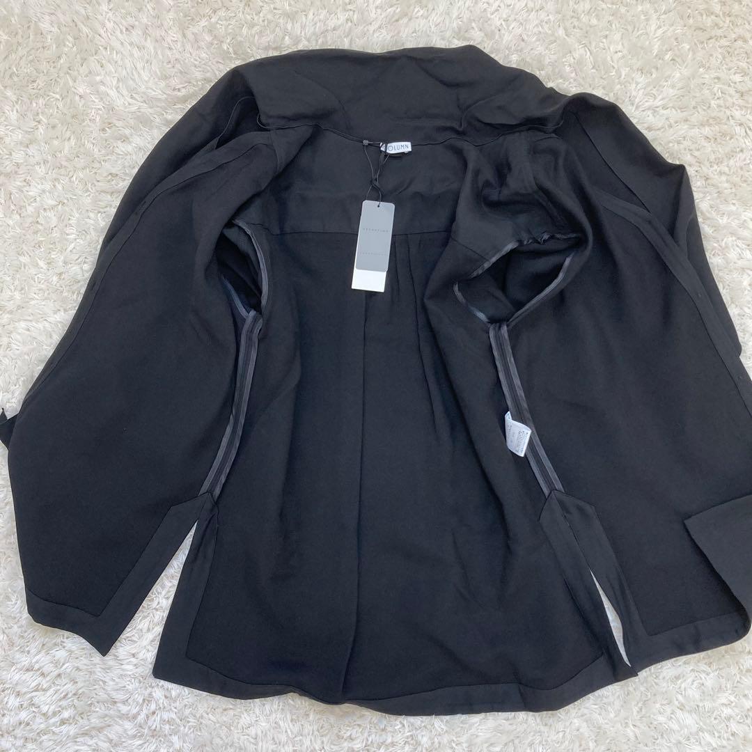 未使用✨定価5.9万 2024 コラム タイブラウス 黒 エストネーション 36