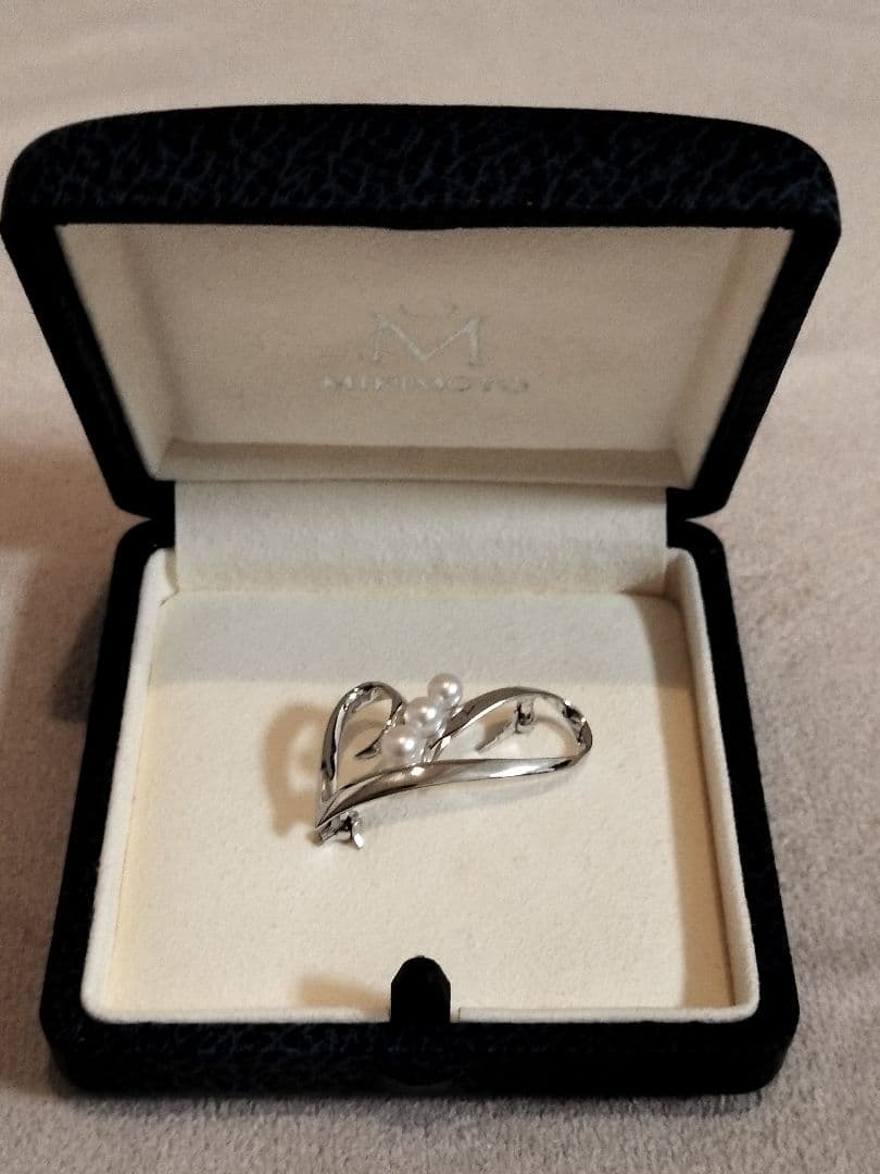 【MIKIMOTO】ミキモト　アコヤ　本真珠　パール　ブローチ　シルバー