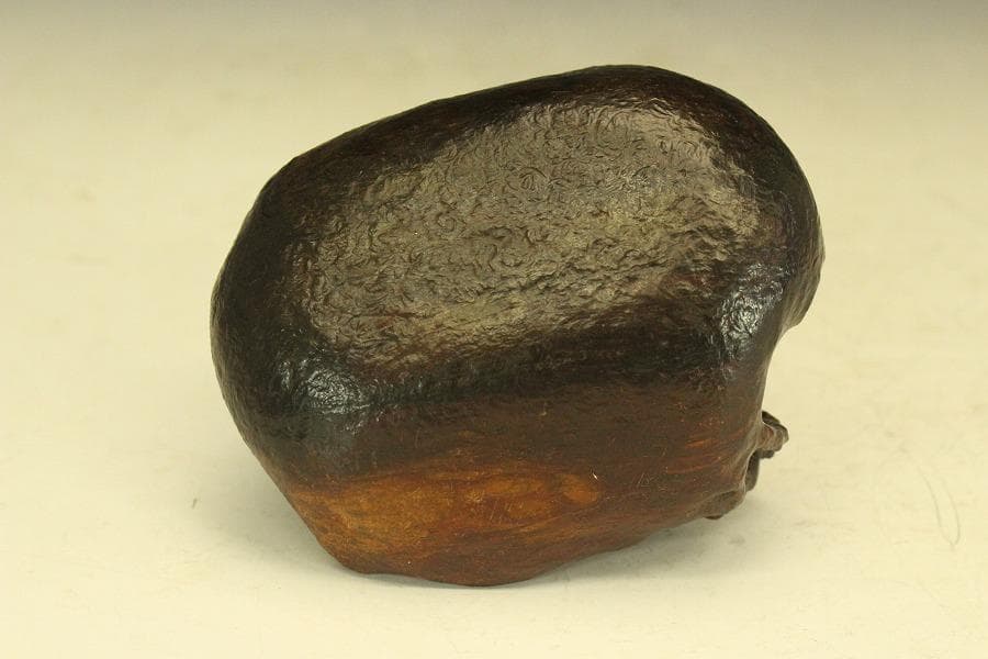 紫檀 刻 手付 皿 文房四宝 卓上飾 高7.8cm(HA490)