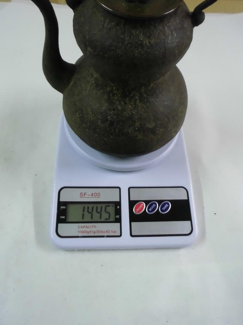 ※手渡し限定 十一代　宮崎寒雉　鉄製瓢箪茶釜 木箱付　先祖代々物　骨董品　岐阜市